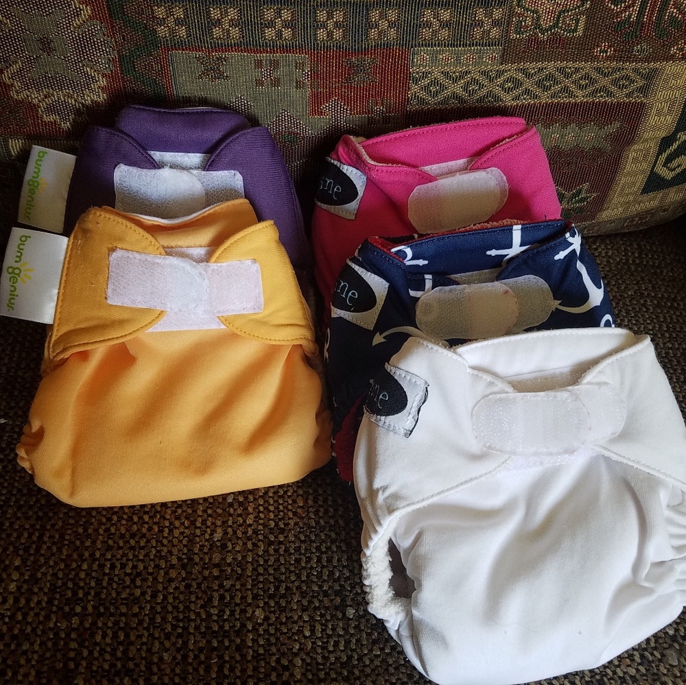 5 Newborn AIO Cloth Diapers